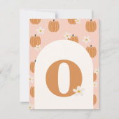 Carte Bannière citrouille ONE "O" Haute Chaise (Devant)