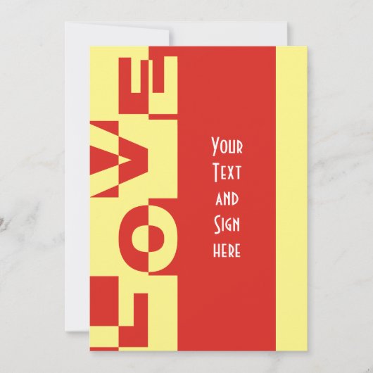 Carte Bannière d'AMOUR moderne + votre backgr. & idées (Devant)