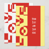 Carte Bannière d'AMOUR moderne + votre backgr. & idées (Devant / Derrière)
