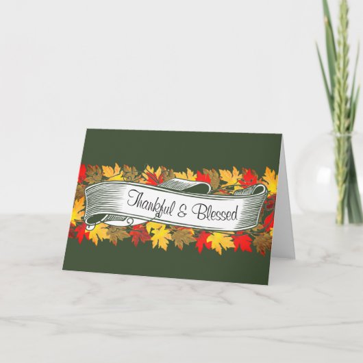 Carte Bannière de feuilles d'automne (Devant)