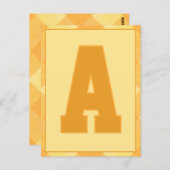 Carte Bannière de typographie "A" (Devant / Derrière)