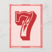 Carte Bannière de typographie rose Numéro "7" (Devant)