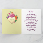 Carte Bannière florale 1ère femme de pasteur (Intérieur)