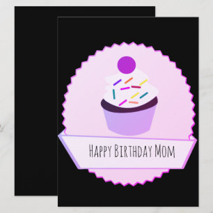 Carte Bannière Joyeux Anniversaire Neon Cupcake