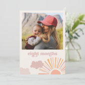 Carte Bannière mensuelle Girl Sun - Huit mois (Debout devant)