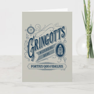 Carte Banque de sorciers GRINGOTTS Graphique vintage