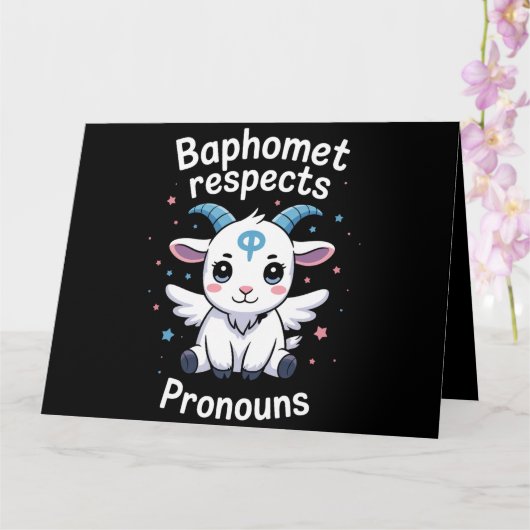 Carte Baphomet transgenre Respecte Pronouns Trans Pride (Orchidée)