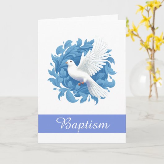 Carte Baptême (Fleur jaune)