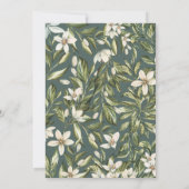 Carte Baptême à fleurs blanches et à fleurs de feuillage (Dos)