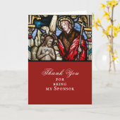 Carte Baptême adulte Commanditaire Godparent Merci (Fleur jaune)