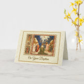 Carte Baptême adulte de Jésus par Jean le Baptiste (Fleur jaune)