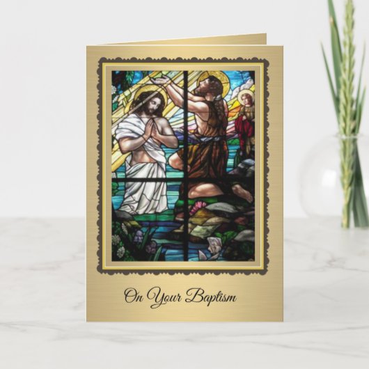 Carte Baptême adulte de Jésus par Jean le Baptiste (Devant)