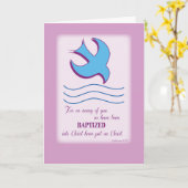 Carte Baptême adulte sur rose (Fleur jaune)