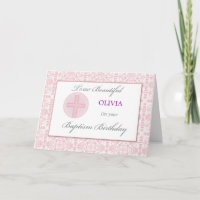 Baptême Anniversaire Nom personnalisé Motif dentel