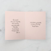 Carte Baptême Bébé Fille Roses Croix (Intérieur)