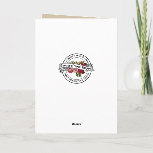 Carte Baptême Blessure Bébé avec Croix (Dos)