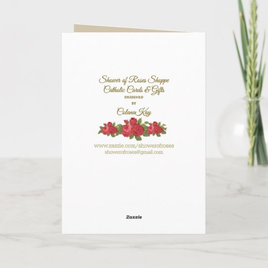 Carte Baptême Blessure Bébé avec Croix (Dos)