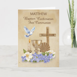 Carte Baptême Communion Confirmation RCIA Félicitations