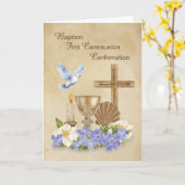Carte Baptême Communion Confirmation RCIA Félicitations (Fleur jaune)