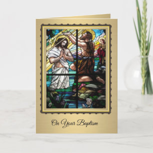Carte Baptême d'adulte de Jésus par Jean-Baptiste