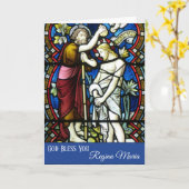 Carte Baptême d'adulte de Jésus par Jean le Baptiste (Fleur jaune)