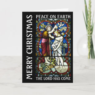 Carte Baptême de Jésus, Vitrail Salutation de Noël