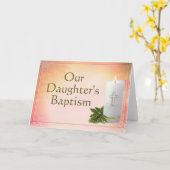 Carte Baptême de notre fille (Fleur jaune)