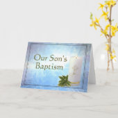 Carte Baptême de notre fils (Fleur jaune)