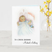 Carte Baptême de petit-fils Bébé garçon Bénédiction de b (Fleur jaune)