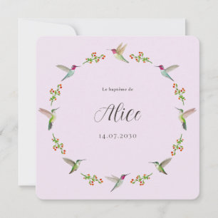 Carte Baptême des colibris d'Anna