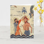 Carte Baptême du Christ, d'un Évangile (Fleur jaune)