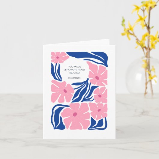 Carte Baptême Félicitations JW Bible Scripture Card (Fleur jaune)