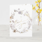 Carte Baptême fleur sauvage merci d'être venu (Fleur jaune)