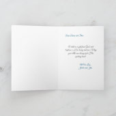 Carte Baptême personnalisable avec ange et bébé garçon (Intérieur)