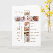 Carte Baptême Photo Collage de crucifix Forme (Fleur jaune)