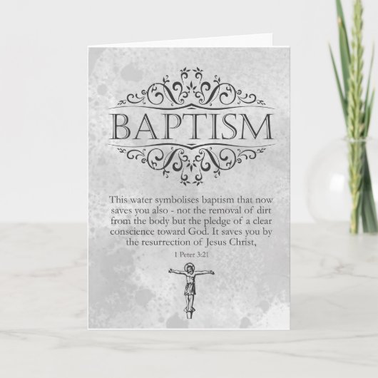 Carte Baptême Religieuse Adulte Bible Verse (Devant)