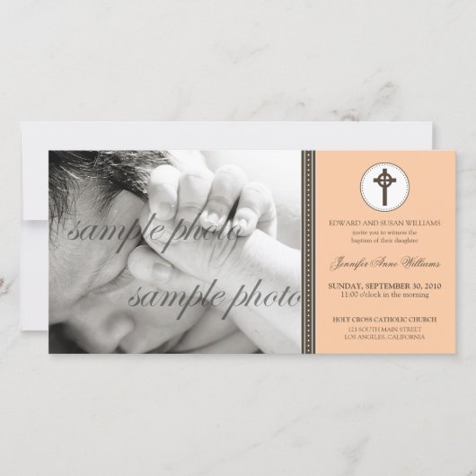 Carte Baptême simple et doux pour la pêche (Devant)
