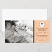 Carte Baptême simple et doux pour la pêche (Devant / Derrière)