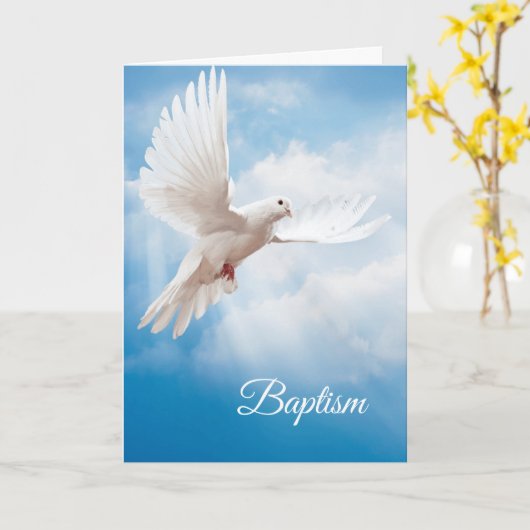 Carte Baptism Dove (Fleur jaune)