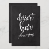 Carte Bar à desserts Panneau de mariage à la craie abord (Devant / Derrière)