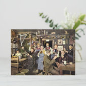 Carte Bar à l'ancienne avec des célébrations populaires, (Debout devant)