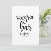 Carte Bar à Sangria Panneau de Mariage Calligraphié Pas (Debout devant)