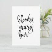 Carte Bar Bloody Mary Panneau d'appel à la calligraphie (Debout devant)