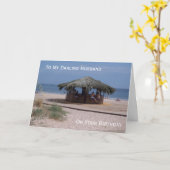 Carte Bar de plage Mari personnalisé Anniversaire (Fleur jaune)