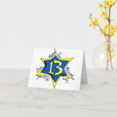 Carte Bar Mitzvah (Fleur jaune)