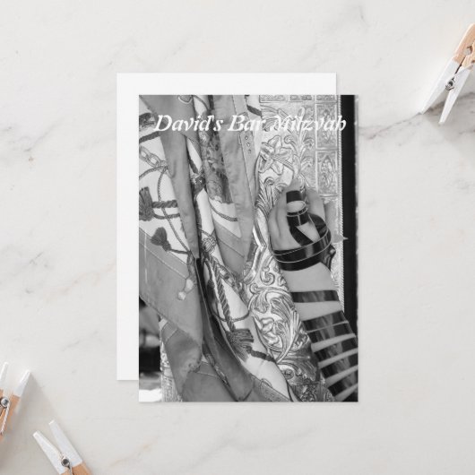 Carte Bar mitzvah (Devant/Arrière en situation)