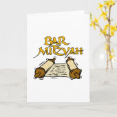 Carte Bar Mitzvah (Fleur jaune)