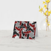 Carte Bar Mitzvah Argent rouge étoile noire de David (Fleur jaune)