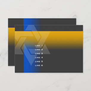 Carte Bar Mitzvah Blue and Yellow on Any Color