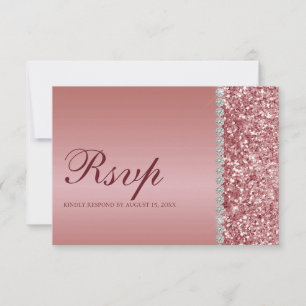 Carte Bar Mitzvah pailleté or rose